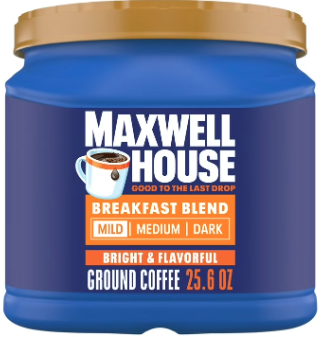 Maxwell House Light Roast Breakfast Blend Ground Coffee 25.6 oz